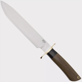 Bark River Mike Stewart Bowie Satin A2, Green Canvas Micarta, vaststaand mes