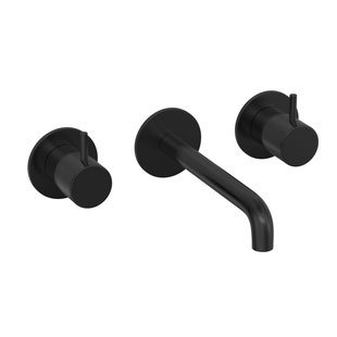 Hotbath COBBER Afbouwdeel tbv Inbouw wastafelkraan 18cm uitloop MBP Geborsteld zwart PVD CB105TEXT18MBP