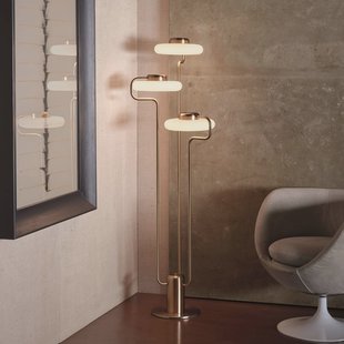 kdln LED vloerlamp TRATTO, messing, hoogte 150 cm, 3-lamps