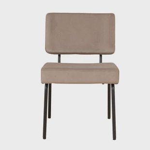 Bronx71 Velvet eetkamerstoel Espen taupe - Eetkamerstoelen set van 6