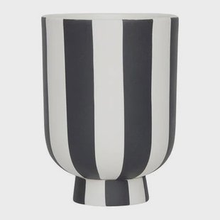 OYOY Living Toppu Vaas Ø 8 cm - Zwart / Wit