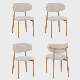 Celia - Eetkamerstoelen Set van 4 - Beige Naturel Celia - Eetkamerstoelen Set van 4 - Beige Naturel