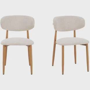 Celia - Eetkamerstoelen Beige Naturel Set van 2