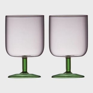 Lyngby Torino Wijnglazen 2st. - Roze / Groen