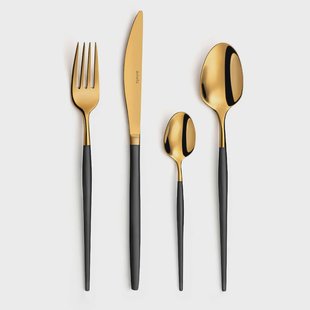 Amefa - Soprano 16-pcs Cutlery Set black/gold in Trend box