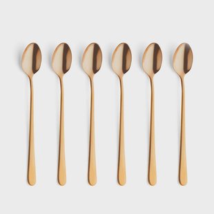 Amefa - Austin 6 Latte Lepels - Mat Goud