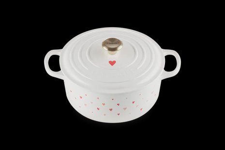 Le Creuset - Stoofpan Rond met Hartmotief in Geëmailleerd Gietijzer