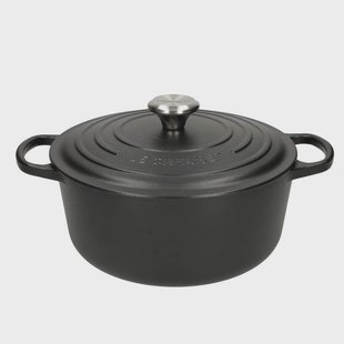 Le Creuset - Signature Braadpan Mat Zwart 24 cm (zwart interieur)