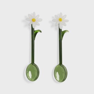 &Klevering - Lepel flora wit set van 2