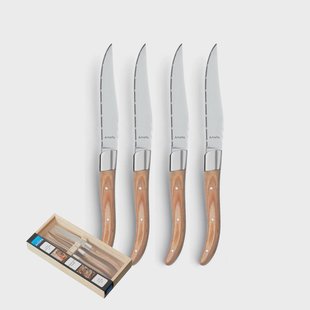Amefa - Royal Steak 4 Steakmessen - Natural Wood