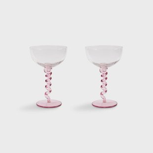 &Klevering - Coupe spiraal roze set van 2