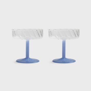 &Klevering - Coupe twirl blauw set van 2