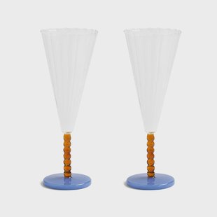 &Klevering - Flute perle amber set van 2