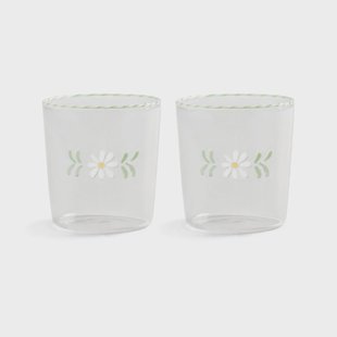 &Klevering - Glas flora wit set van 2
