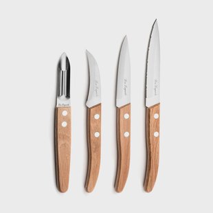 Lou laguiole - Forest 4-delige schilmessen set - Hout