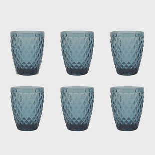 Medard de Noblat - Diamond Drinkglas 22cl Blauw (set van 6)