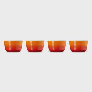 Le Creuset - Set van 4 Mini-Ramekins Oranjerood 7,8cm 0,1l
