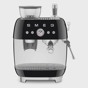 Smeg - Espressomachine | Zwart | Jaren 50 | Handmatige espressomachine met geïntegreerde bonenmaler