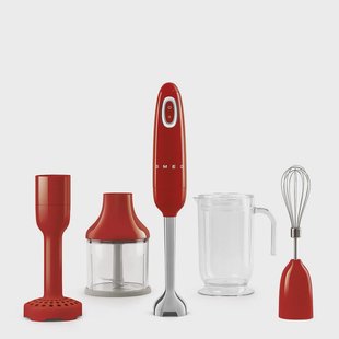 Smeg - Staafmixer | Rood | Jaren 50 | Staafmixer met accessoires +
