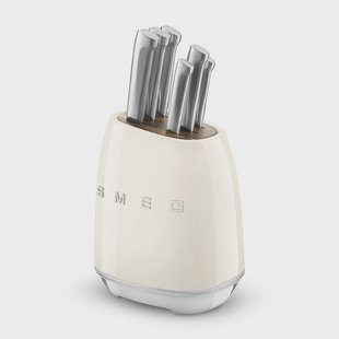 SMEG - Messenblok met 6 messen Creme