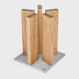 Kai Shun - ''Stonehenge'' Messenblok Roestvrij staal/Eiken