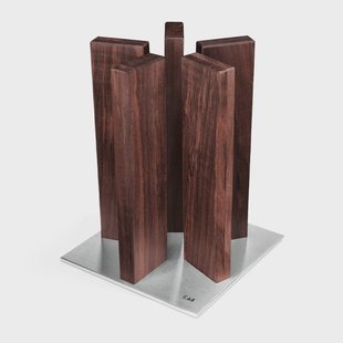 Kai Shun - ''Stonehenge'' Messenblok, Edelstaal/Walnoot