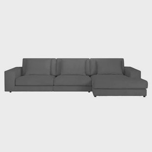 by fonQ Snug 3-zits Hoekbank met Chaise Longue Rechts - Donkergrijs