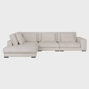 by fonQ Snug 4-zits Hoekbank met Chaise Longue Links - Crème