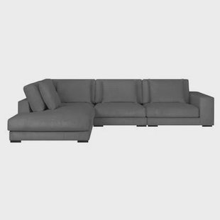 by fonQ Snug 4-zits Hoekbank met Chaise Longue Links - Donkergrijs