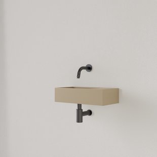 Fontein Gliss Design Nano 36x18x9 cm Zonder Kraangat Rechts Cappuccino