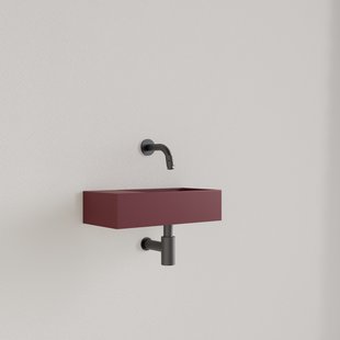 Fontein Gliss Design Nano 36x18x9 cm Zonder Kraangat Links Mat Wijn Rood