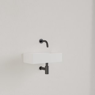 Fontein Gliss Design Nano 36x18x9 cm Zonder Kraangat Links Hooglans Wit