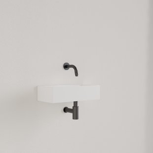 Fontein Gliss Design Nano 36x18x9 cm Zonder Kraangat Links Mat Wit