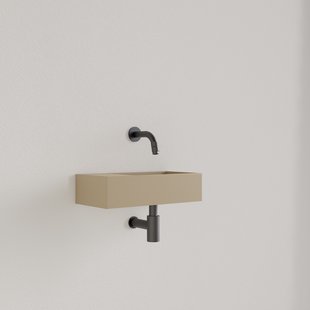 Fontein Gliss Design Nano 36x18x9 cm Zonder Kraangat Links Cappuccino