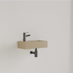 Fontein Gliss Design Nano 36x18x9 cm 1 Kraangat Links Cappuccino