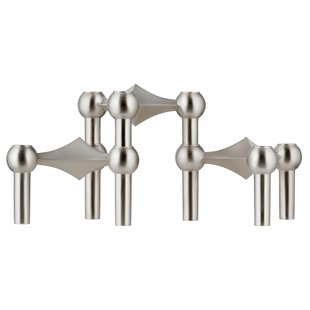 Stoff Nagel Stoff Nagel Kandelaar Set Van 3 Geborsteld Chroom