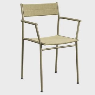 Northern Vev stoel met armleuningen grijs beige|naturel koord