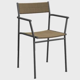 Northern Vev stoel met armleuningen zwart|bruin koord