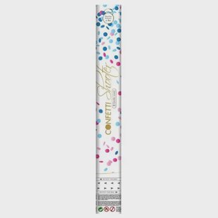 Confetti shooter gender reveal blauw