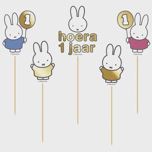 Nijntje hoera 1 jaar taart decoratie