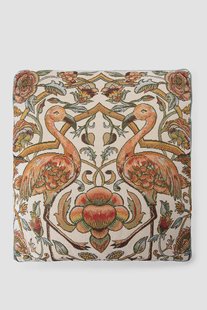 Lichtbruin kussen met flamingo