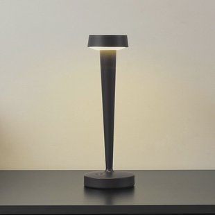 Lucande LED-batterijkaarsenhouder Lea, vaas, donkerbruin, 28 cm