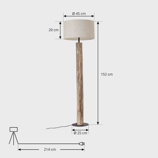 Lucande vloerlamp Jorvan, crème, eucalyptus, linnen