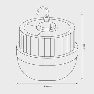 Milagro Lighting LED lamp op zonne-energie Ufo, draagbaar, kunststof, zwart/wit