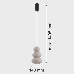 Argon Hanglamp Oman, glanzend grijs, glas, Ø 14 cm