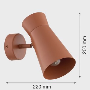 Argon Wandlamp Lotta, terracotta, spot, staal, verstelbaar