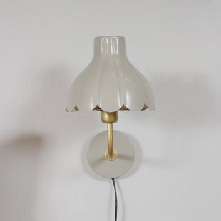 PR Home Wandlamp Wells, beige/goudkleurig, 21 cm, metaal