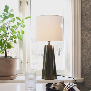 PR Home Tafellamp Aira, hoogte 65 cm, messingkleurig/wit