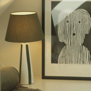 PR Home Tafellamp Leya, groen/wit, hoogte 54 cm, metaal/stof