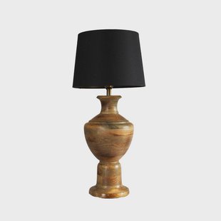 PR Home Tafellamp Alma, zwart/bruin, hoogte 69 cm, hout/stof